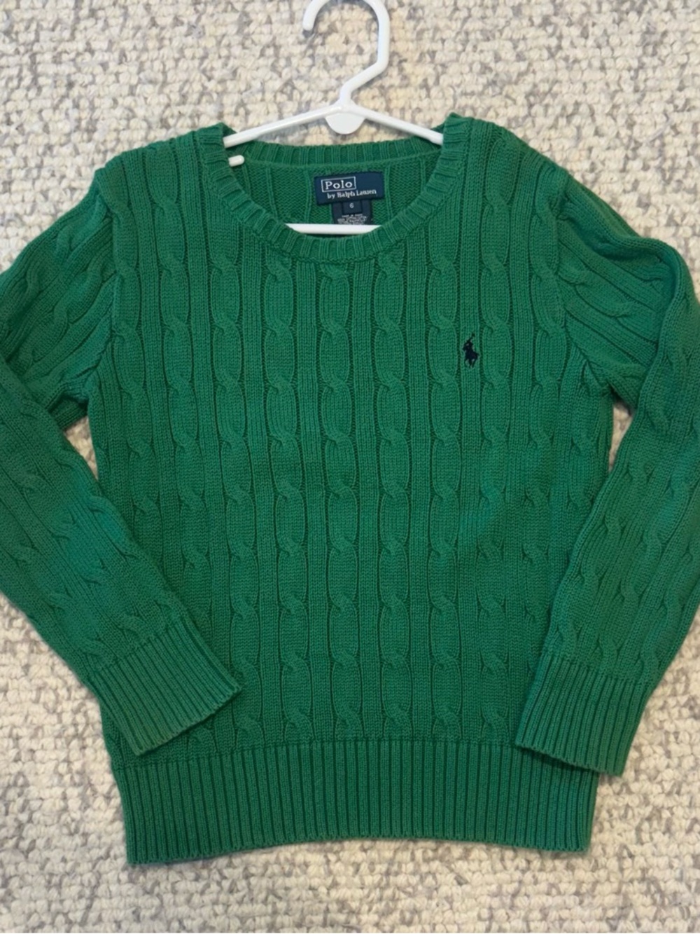 Polo by Ralph Lauren Green Cable Knit Sweater
